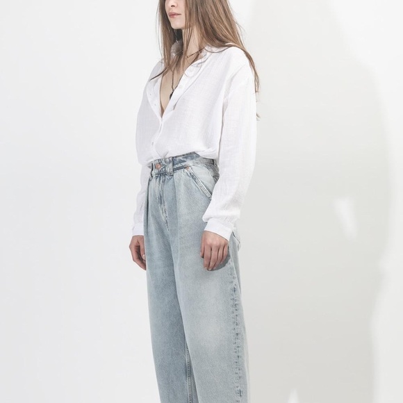 Raquel Allegra Shirred Blouse - Washed White size 2 - Picture 16 of 16